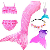 10 Pcs/set Kid Girl Swimming Mermaid Tail Girls Halloween Costume Cosplay Swimsuit