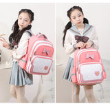 2 Pcs/Set Teenage Girls Large capacity Bow Schoolbags Nylon Contrasting Backpack