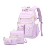 3 Pcs Kid Teenage Travel  Large capacity Nylon Backpack Fashion Candy Bookbags