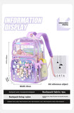 Teenagers Girls Printed Transparent Backpack PVC Cute Book Bags