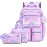 Kid Girl Fashion Love Pendant 3-Piece Set Butterfly Backpack Schoolbags