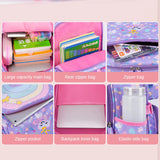 2 Pcs Primary Student Cute Stylish Portable Versatile Breathable Backpack Books Bag