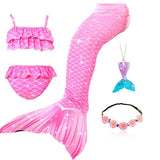 10 Pcs/set Kid Girl Swimming Mermaid Tail Girls Halloween Costume Cosplay Swimsuit