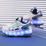 Kid Girl Boy Luminous Glowing Sneakers Led Light Roller Skate Shoes
