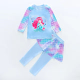 Children's Swimming Suit Girl Long Sleeve Pants Separate Sun Protection Mermaid
