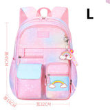 Rainbow Embroidery 3-Piece Set School Backpacks Gradient Schoolbags