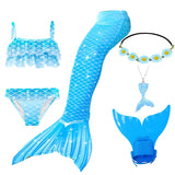 Kid Girl Ariel Mermaid For Swimming Costumes Cosplay Swimsuit