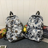 Nylon Graffiti School Bag Lightweight Large Capacity Backpack