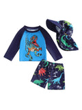 Toddler Boy Swimsuit Long Sleeve Shark Print Rash Guard Bathing  Swimwear