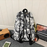 Nylon Graffiti School Bag Lightweight Large Capacity Backpack