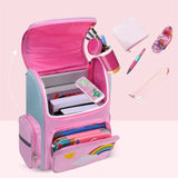 Kid Girl Pink Purple Rainbow Schoolbag Cute Cartoon Backpack Student Book Bag