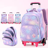 Kid Girl Backpack Trolley Wheeled School Bags Cute Princess Bookbags