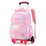 Kid Girl Backpack Trolley Wheeled School Bags Cute Princess Bookbags