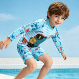 Kid Baby Girls Boy Floating Guard Swimsuit  Long Sleeve UV Protection Swimwear
