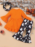 1-6Y Toddler Girl Halloween Clothes Long Sleeve Tops Cartoon Ghost Spider