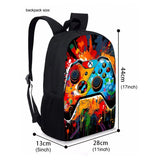 Kid Cool 3D Flat Cartoon Game Controller Three Piece Set Backpacks Schoolbags