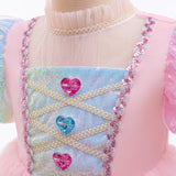 2-10T Kid Girls Halloween Fantasy Party Princess Rainbow Unicorn Dresses