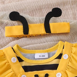 0-18M First Halloween Baby Girl Outfit Long Sleeve Romper Ladybug Suspender 3 Pcs Set