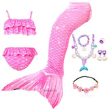 10 Pcs/set Kid Girl Swimming Mermaid Tail Girls Halloween Costume Cosplay Swimsuit