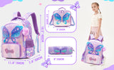 Kids Girl Backpacks Schoolbags 3 Pcs With Lunch and Pencil Bag for Elementary Middle School