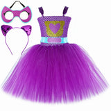 6M-12T Kid Baby Girls Super Kitties Tutu Halloween Cartoon Carnival Party Perform Princess Dress