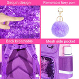 3PCS Kid Girl Unicorn Backpack Sequin Cute Bookbag