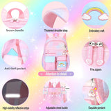 Rainbow Embroidery 3-Piece Set School Backpacks Gradient Schoolbags