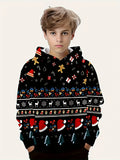 2-12Y Kids Boys Long Sleeve 3D Christmas Print Spring Fall Hoodie
