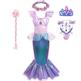 Kid Girl Mermaid Ariel Cosplay Halloween Princess Party Carnival Fancy Dress