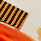 0-18M Newborn Infant Baby Girl Halloween Clothes Pumpkin Print Long Sleeve 3 Pcs Set