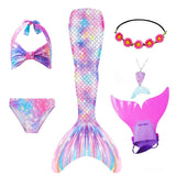 Kid Girl Ariel Mermaid For Swimming Costumes Cosplay Swimsuit