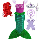 Kid Girls Mermaid Ariel Prom Princess Dress Cosplay Costumes Birthday Party Dress Up