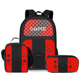 Kid Boy 3D Cartoon Game Console Design Three Piece Set Backpacks Schoolbags
