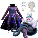 3-10Y Halloween Witch Costume Ariel Mermaid Usura Cosplay Dress