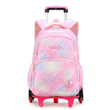 Kids Cartoon Cute Trolley Backpack Boy Girl Anime Rolling Backpacks Children Large Capacity Wheeled Schoolbag Casual Book Bags