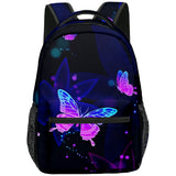 Student Trendy Popular 3D Print Oxford Funny Butterfly Bookbag Notebook Backpacks