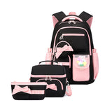 4Pcs/Set School Backpack Teenager Girls Students Bookbag