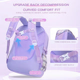 3pcs/set Kid Cute Plaid Bowknot School Backpack Bookbag