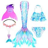 Kid Girl Ariel Little Mermaid Swimsuits for Beach Swimming Costumes