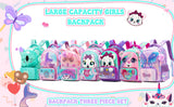 Kids Girl Backpacks Schoolbags 3 Pcs With Lunch and Pencil Bag for Elementary Middle School