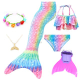 Kid Girl Swimming Mermaid Ariel Cosplay Costume Swimsuit