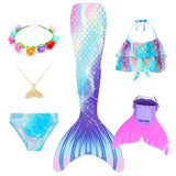 Kid Girl Swimming Mermaid Ariel Cosplay Costume Swimsuit