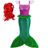 Kid Girls Mermaid Ariel Prom Princess Dress Cosplay Costumes Birthday Party Dress Up