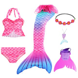 Kid Girl Ariel Mermaid For Swimming Costumes Cosplay Swimsuit