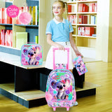 3PCS Kid Girl Rolling Backpack Cute Koala Wheeled Bookbag