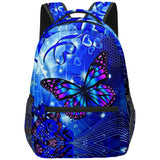 Student Trendy Popular 3D Print Oxford Funny Butterfly Bookbag Notebook Backpacks