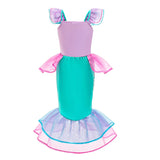 Kid Girl Party Fishtail Mermaid Princess Dresses Cosplay Halloween Merman Dress