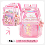 Teenagers Girls Printed Transparent Backpack PVC Cute Book Bags