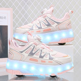 Kid Girl Boy Luminous Glowing Sneakers Led Light Roller Skate Shoes