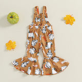 0-4Y Toddler Baby Girls Halloween Overalls Ghost Pumpkin Pants